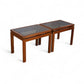 Kristiansen Thomassen Vintage Danish Mid Century Modern Teak and Smoke Glass End Tables Pair