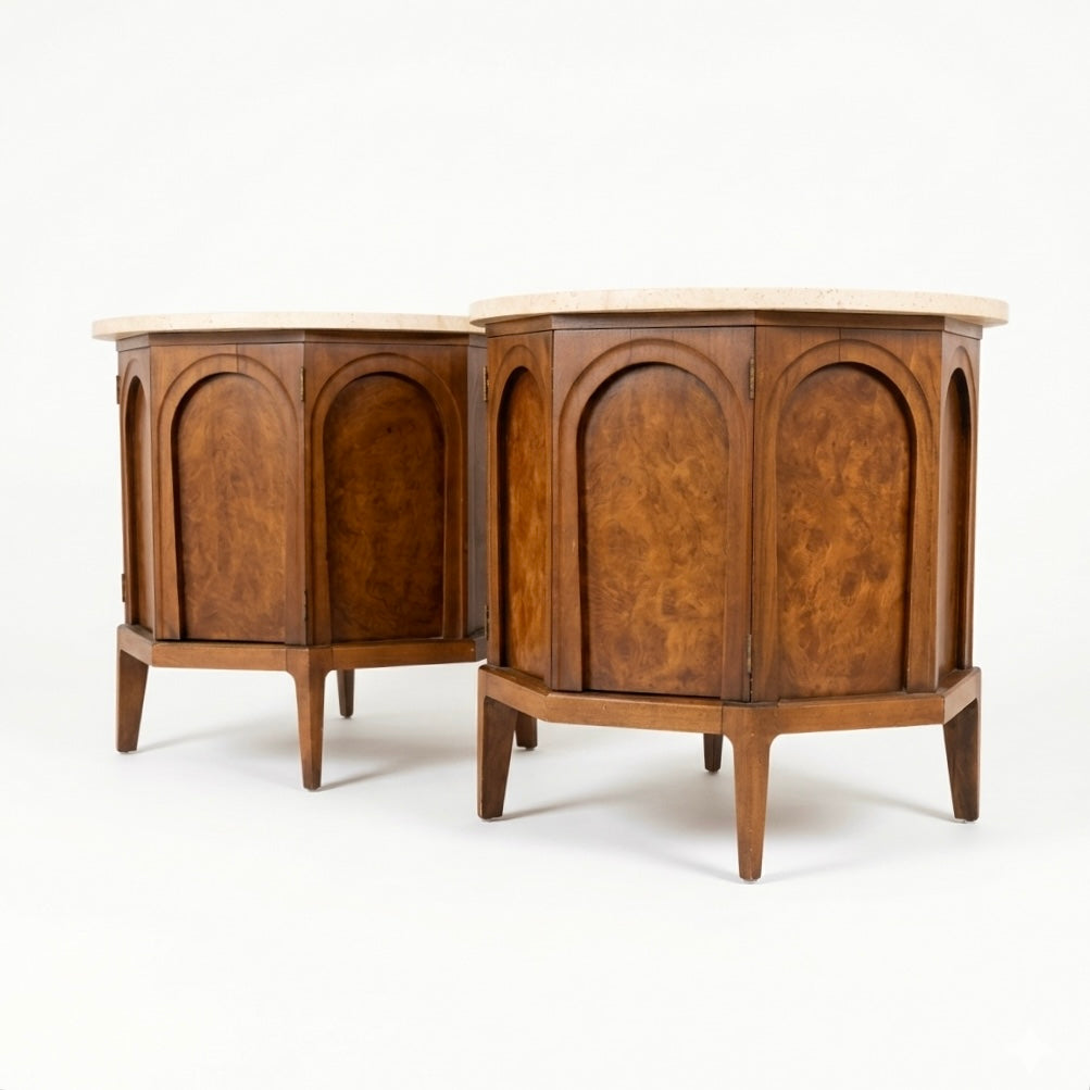 Thomasville Vintage Pair of Mid Century Modern Sculptural Round Bur... — view 7