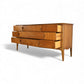 United Furniture Vintage Mid Centuet Modern 9 Drawer Keyhole Pull Lowboy Dresser c. 1960s