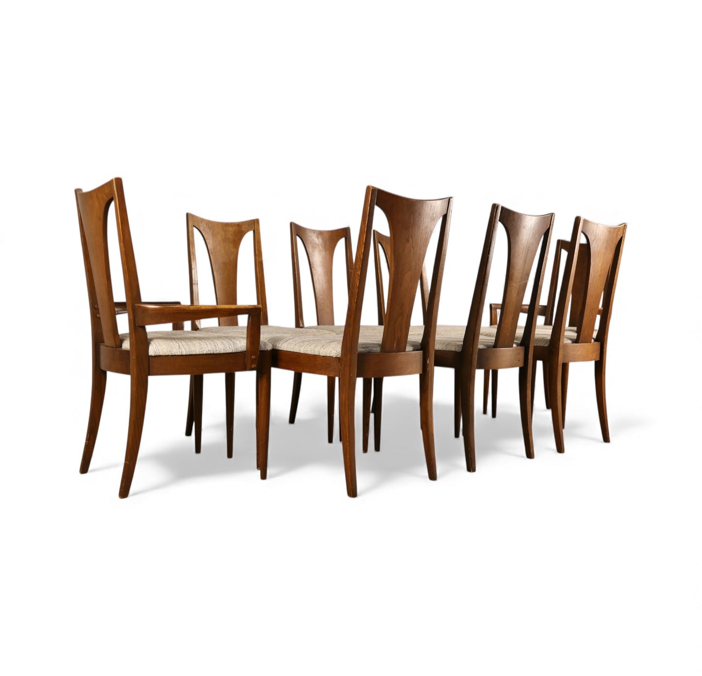 Broyhill Brasilia Set of 8 Vintage Mid Century Modern Dining Chairs c. 1960s