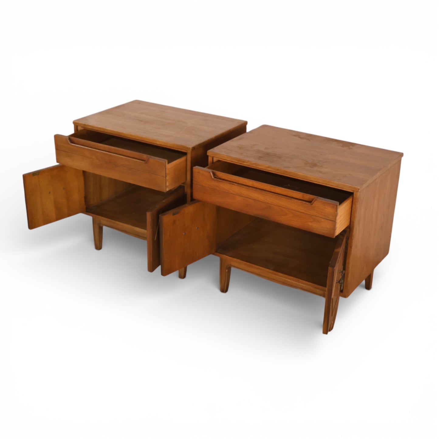 Thomasville Omega Vintage Mid Century Modern Pair of Nightstands c. 1960s