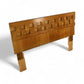 Lane Staccato Vintage Mid Century Modern Brutalist White Oak Queen Headboard c. 1970s
