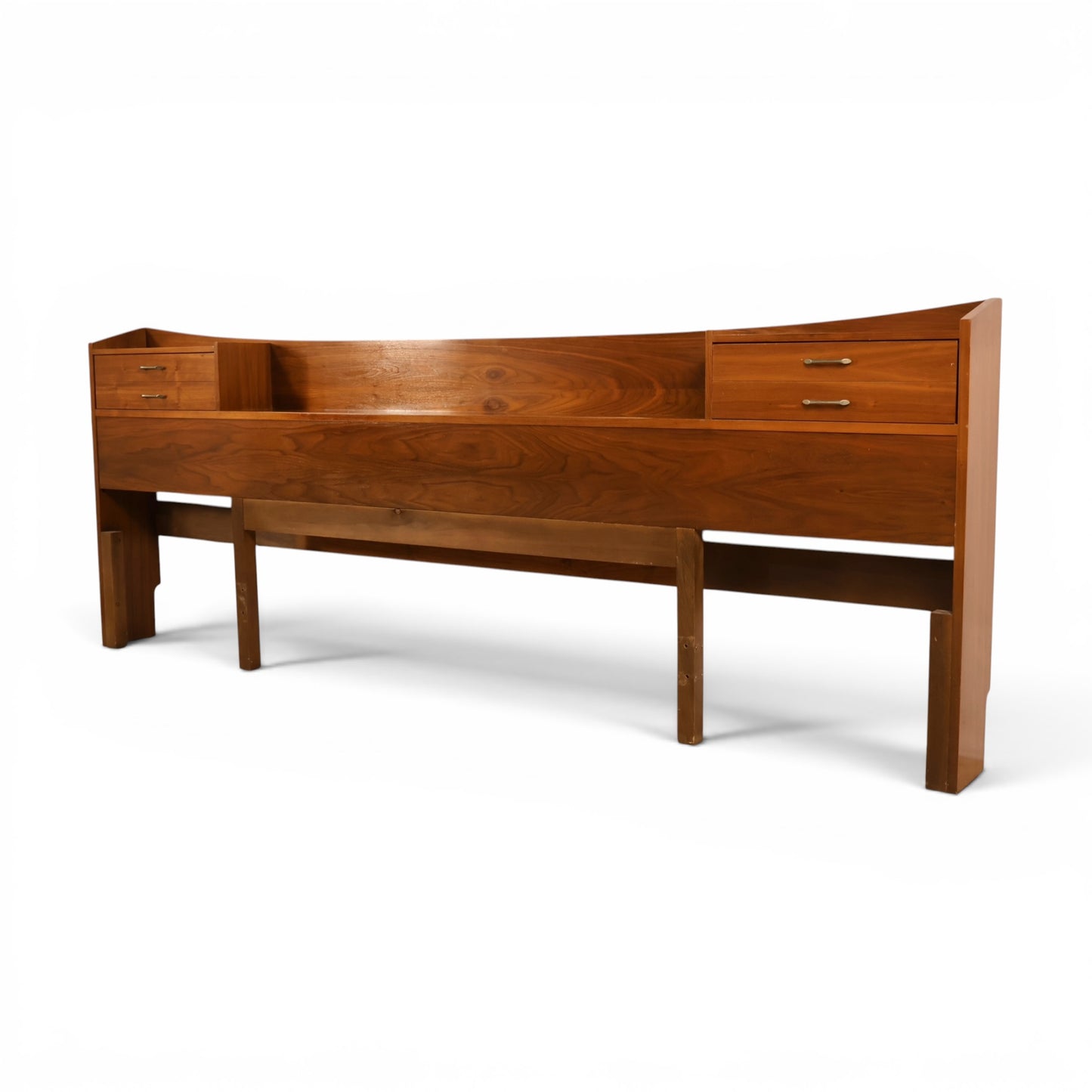 Young Manufacturing Vintage Mid Century Modern Book Case King/Queen Headboard c. 1960s