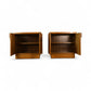 Lane Staccato Vintage Mid Century Modern Brutalist White Oak Pair of Nightstands c. 1970s