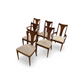 Broyhill Brasilia Vintage Mid Century Modern Set of 6 T-Back Dining Chairs c. 1960s