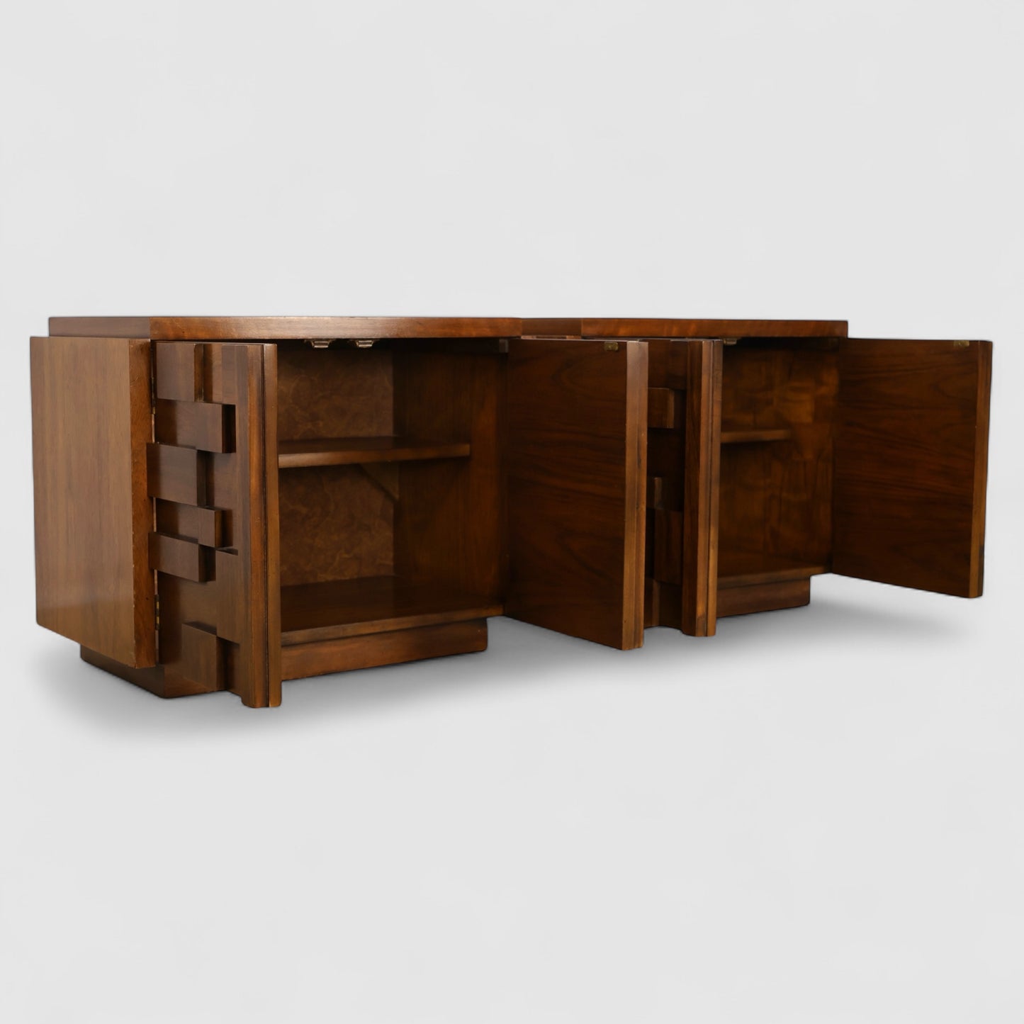 Lane Staccato Vintage Brutalist Mid Century Modern Pair of Nightstands c. 1960s