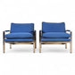 Milo Baughman for Thayer Coggin Vintage Mid Century Modern T Back Lounge Chairs c. 1960s