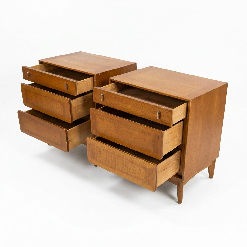 Red Lion Vintage Mid Century Modern Pair of Nightstands c. 1960s