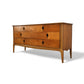 United Furniture Vintage Mid Centuet Modern 9 Drawer Keyhole Pull Lowboy Dresser c. 1960s