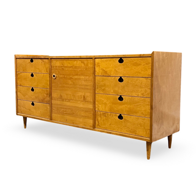 Edmond J. Spence Scandanivanian Vintage Mid Centry Modern 8 Drawer ... — brass construction, front view