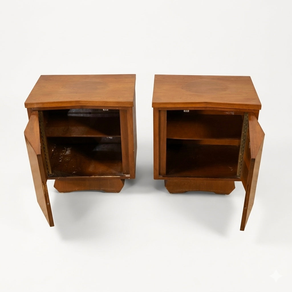 Sculptural Atomic Style Vintage Mid Century Modern Pair of Nightsta... — view 10