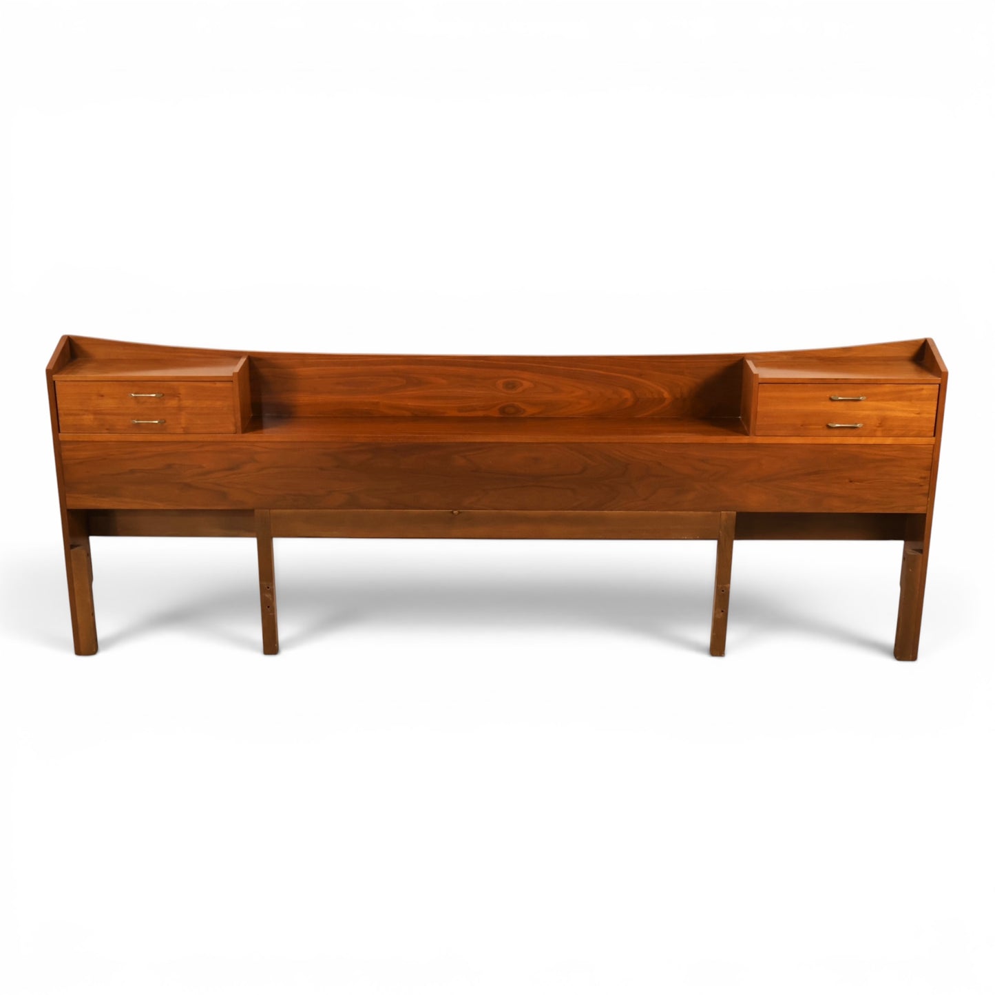 Young Manufacturing Vintage Mid Century Modern Book Case King/Queen Headboard c. 1960s