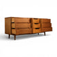 Thomasville Omega Vintage Mid Century Modern 9 Drawer Lowboy Dresser c. 1960s