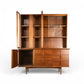 United Furniture Vintage Mid Century Modern 2 Piece China Cabinet Buffet and Hutch c. 1960s