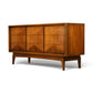 United Furniture Diamond Front Vintage Mid Century Modern Nine Drawer Lowboy Dresser c. 1960s