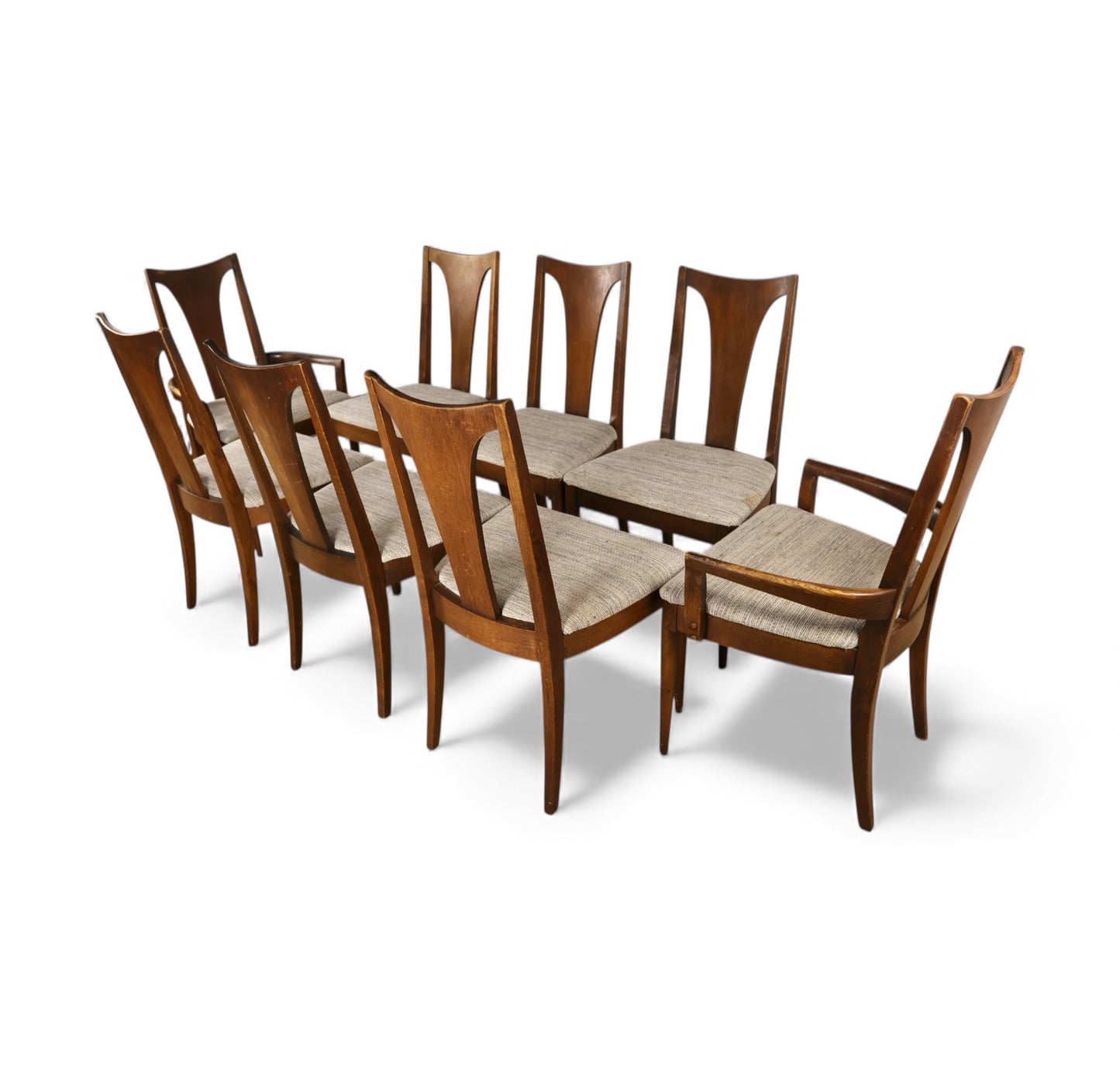 Broyhill Brasilia Set of 8 Vintage Mid Century Modern Dining Chairs c. 1960s