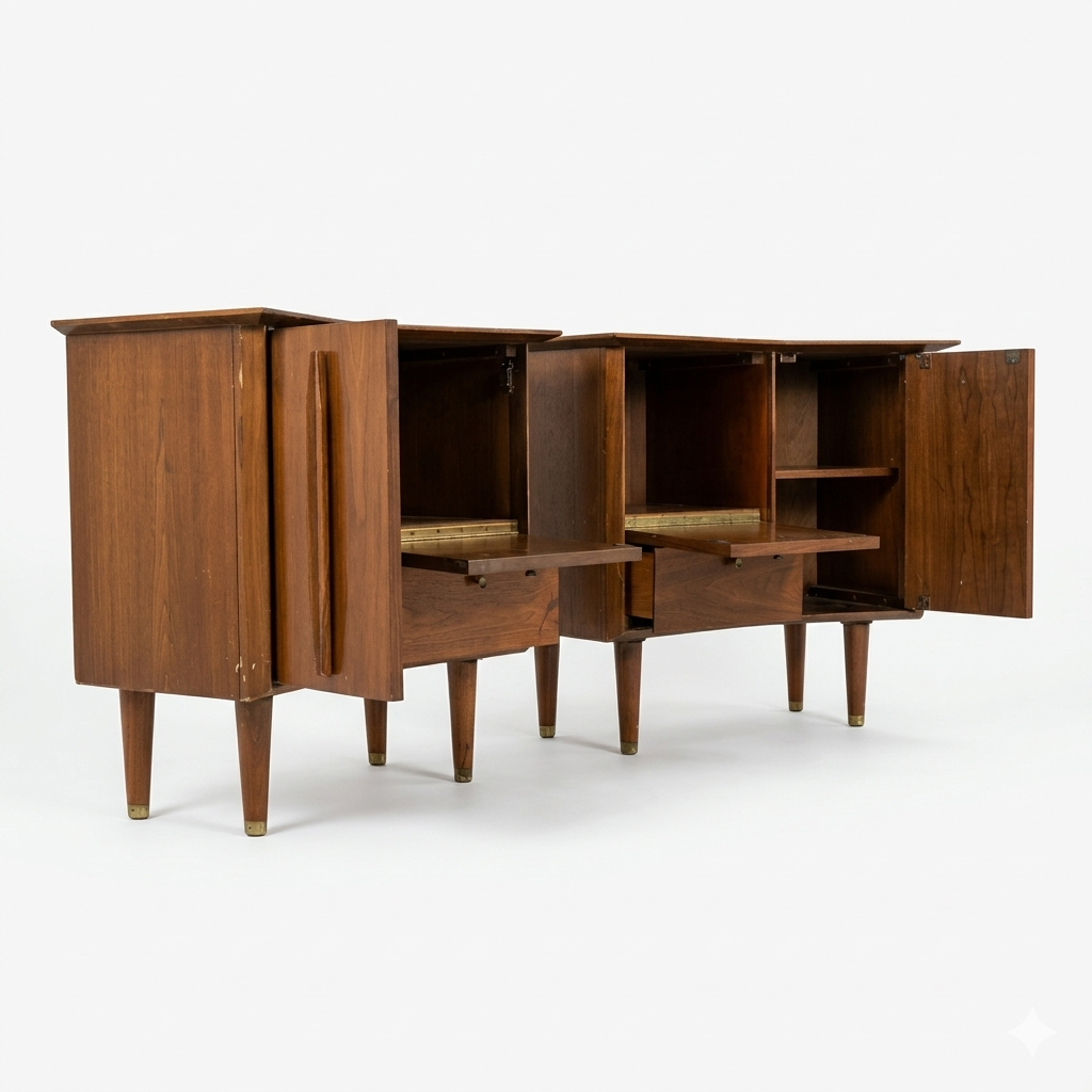 Helen Hobey Baker Vintage Mid Century Modern Pair of Nightstands c. 1960s — view 15