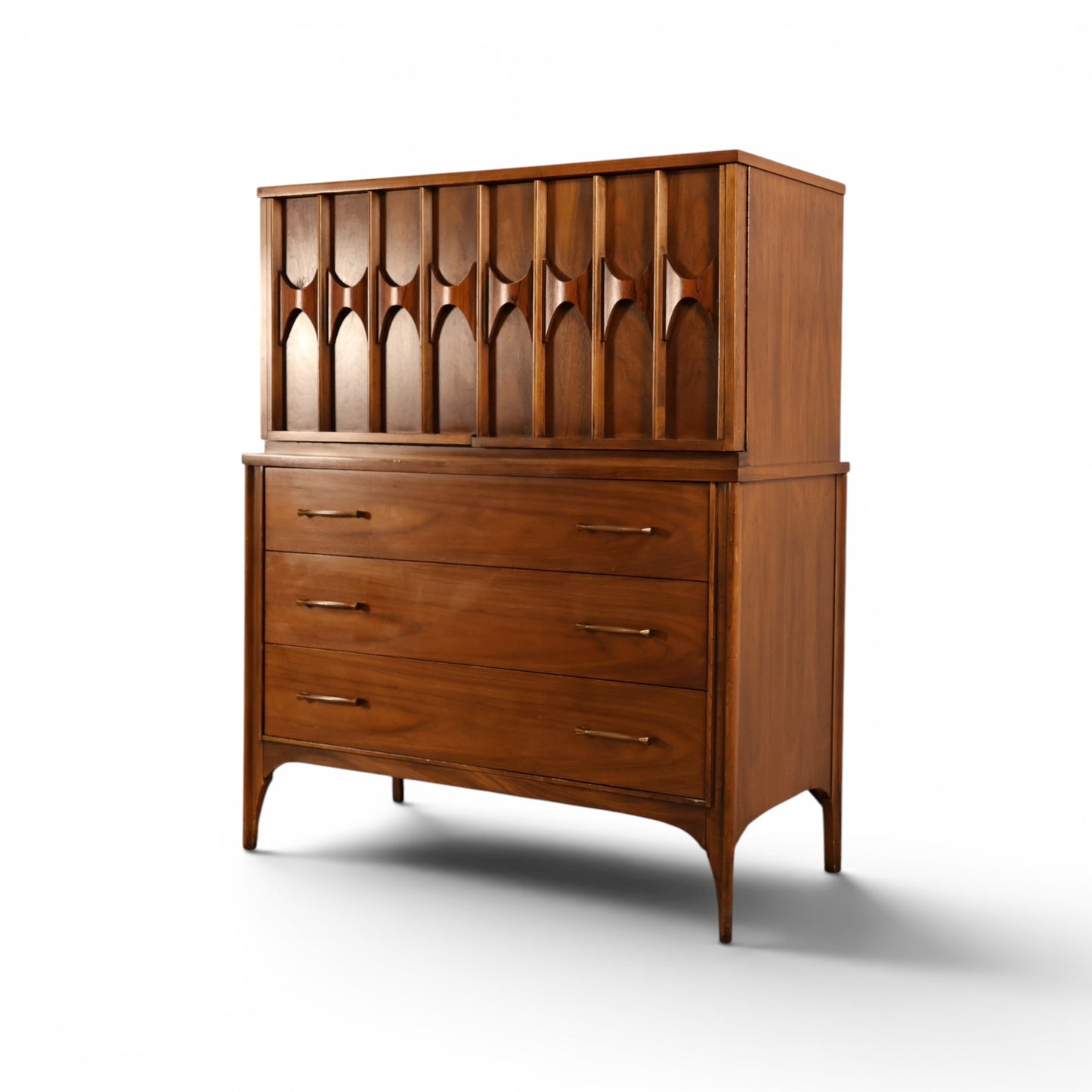 Kent Coffey Perspecta Vintage Mid Century Modern Highboy Dresser Armoire c. 1960s