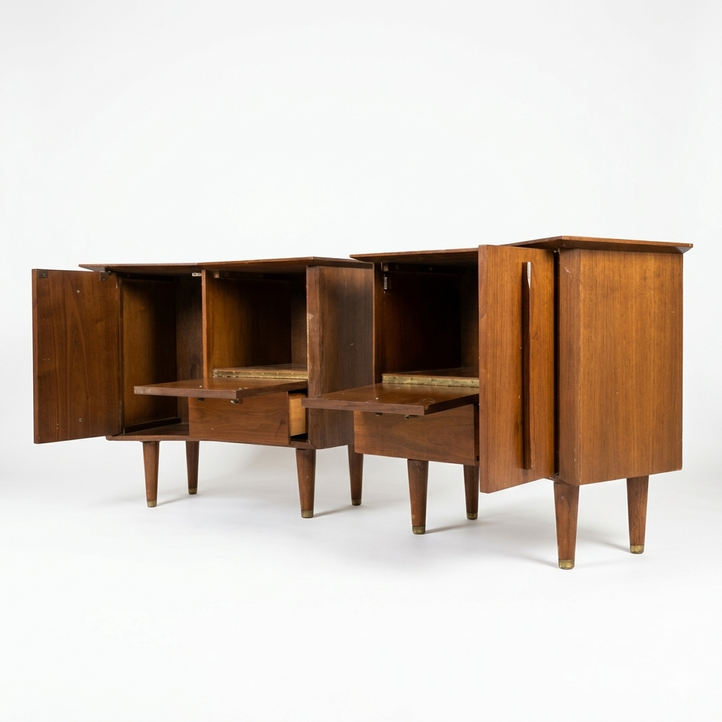 Helen Hobey Banker Vintage Mid Century Modern Pair of Nightstands c... — view 10