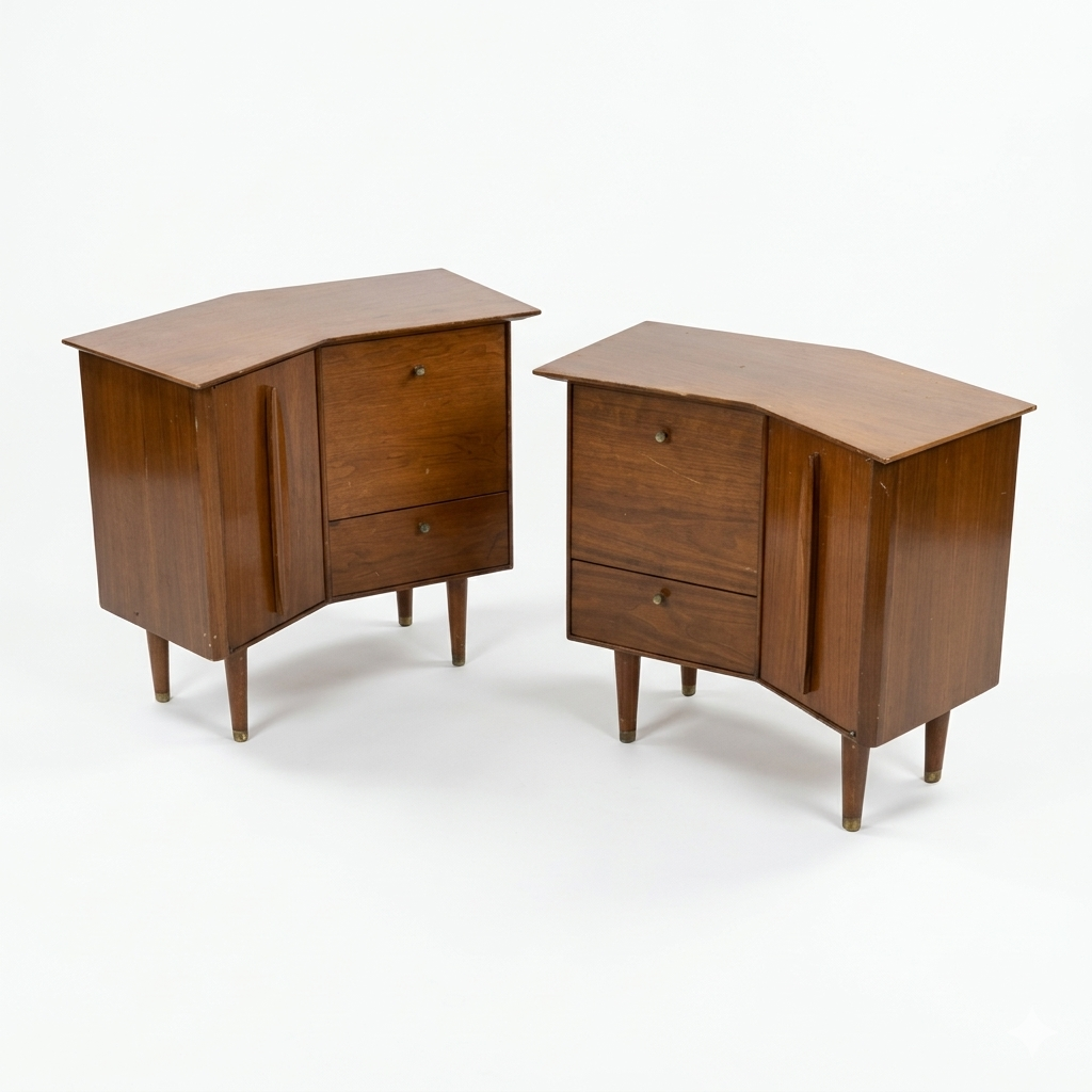 Helen Hobey Banker Vintage Mid Century Modern Pair of Nightstands c... — view 7