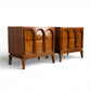 Thomasville Vintage Burlwood Mid Century Modern Sculptural Pain of Nightstands c. 1960s