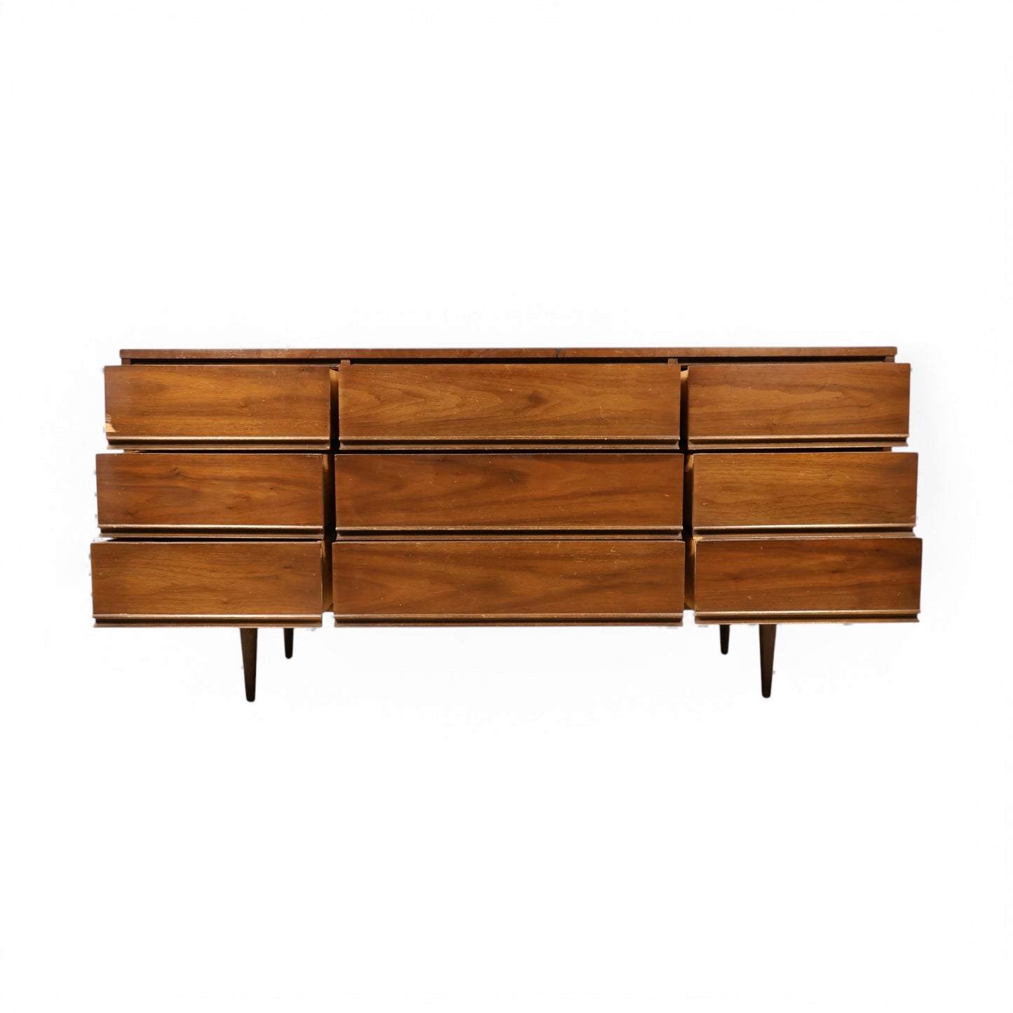 Dixie Vintage Mid Century Modern 9 Drawer Lowboy c. 1960s