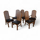 Pulaski Oceanic Vintage Brutalist Mid Century Modern Set of 6 Dining Chairs c. 1960s