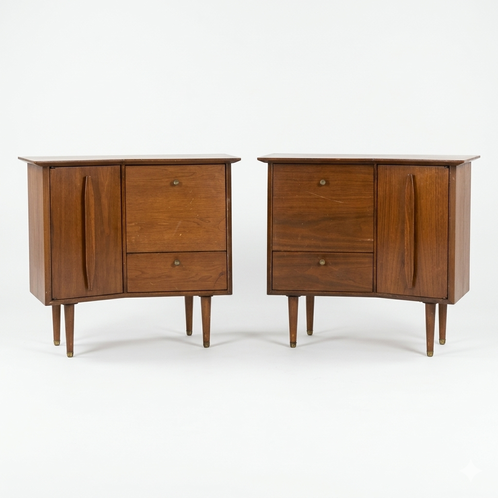 Helen Hobey Banker Vintage Mid Century Modern Pair of Nightstands c... — view 5
