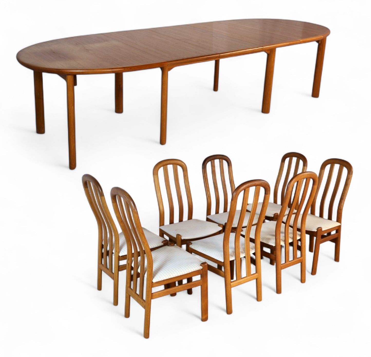 Skovby Vintage Danish Modern Set of 8 Teak Dining Chairs c. 1970s