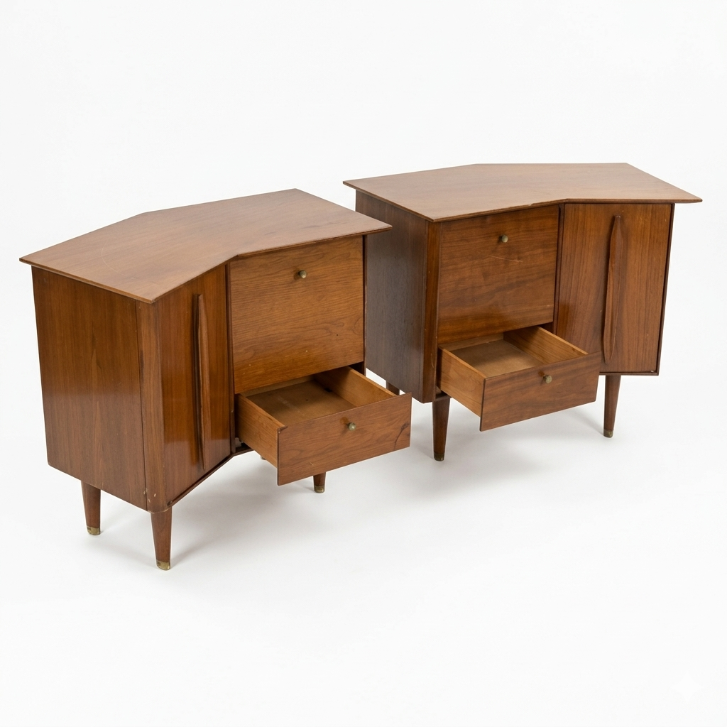 Helen Hobey Banker Vintage Mid Century Modern Pair of Nightstands c... — view 9