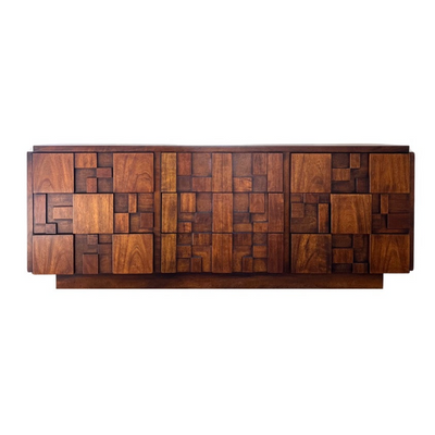 Lane Staccato Vintage Mid Century Modern Brutalist 9 Drawer Lowboy ... — front view