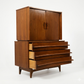 Young Manufacturing Vintage Concave Top Mid Century Modern Highboy Dresser c. 1960s — view 5