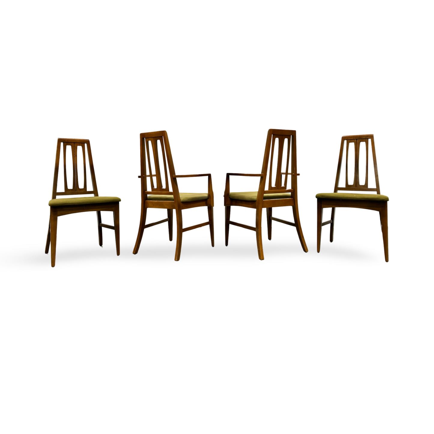 Young Manufacturing Mid Century Walnut Dining Chairs - Set of 4 c. 1970s
