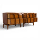 Thomasville Vintage Burlwood Mid Century Modern Sculptural Pain of Nightstands c. 1960s