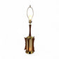 Atomic Style Vintage Mid Century Modern Brass and Walnut Fins Table Lamp c. 1960s