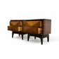 United Furniture Diamond Front Mid Century Modern Pair of Nightstands c. 1960s