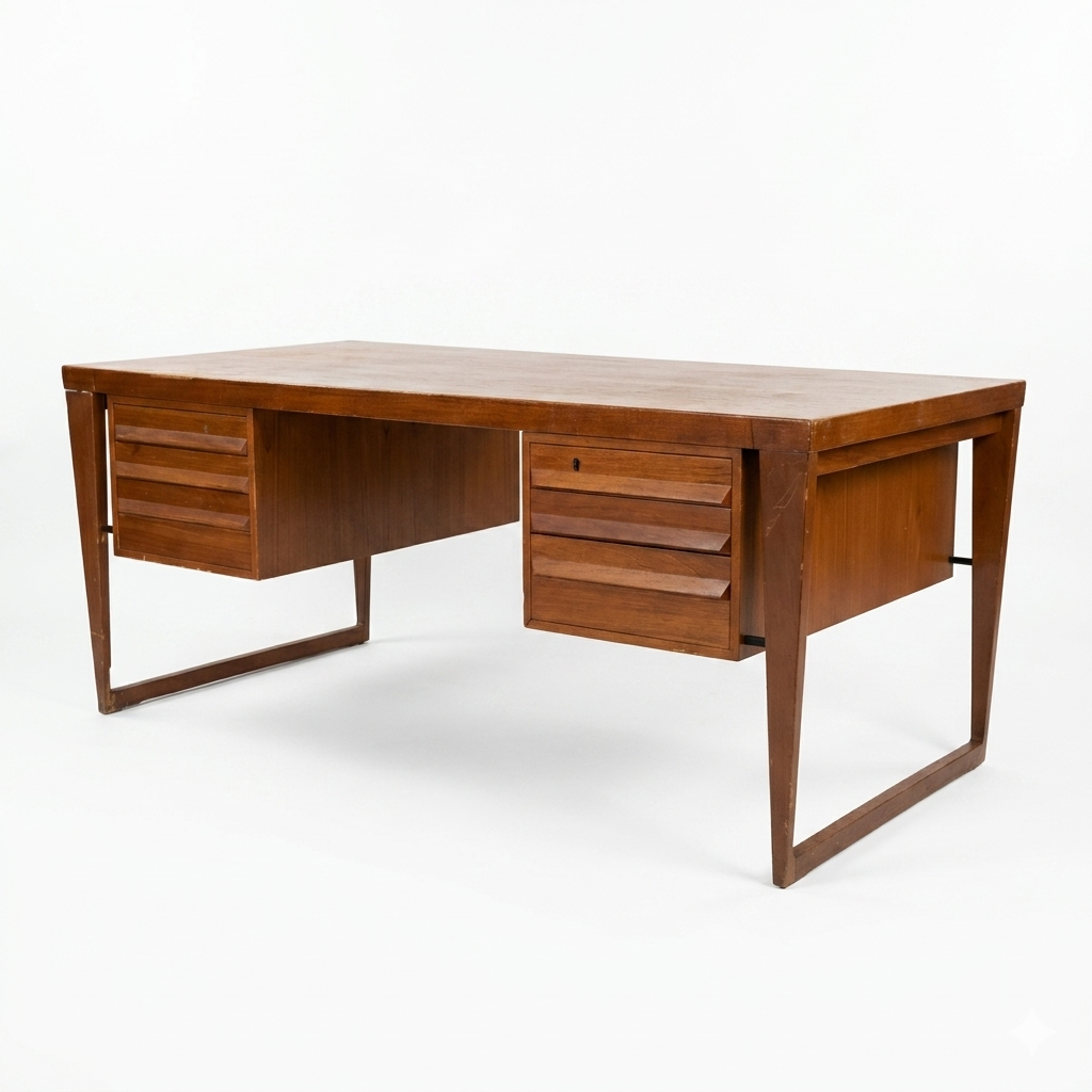 Kai Kristiansen Teak Desk Mid Century Modern Danish c. 1960s — view 4