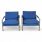 Milo Baughman for Thayer Coggin Vintage Mid Century Modern T Back Lounge Chairs c. 1960s