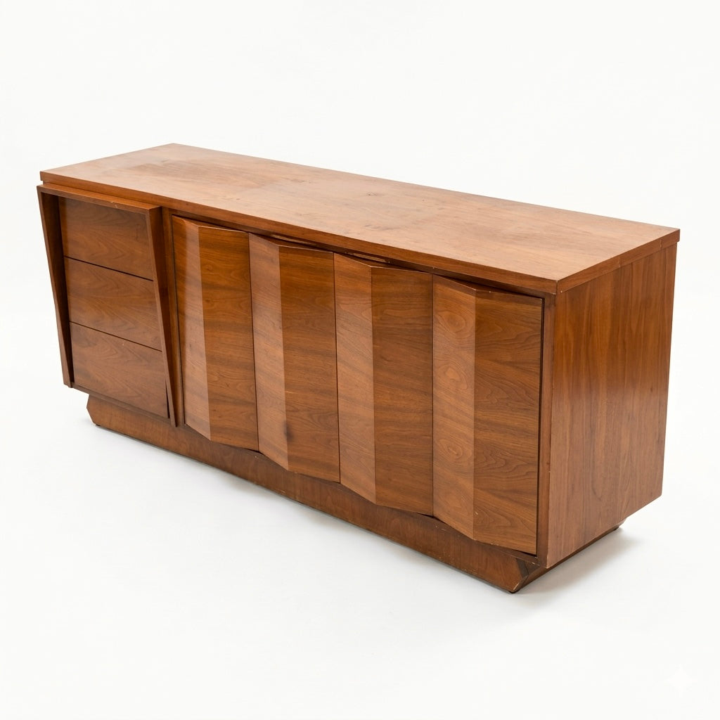 Sculptural Atomic Style Vintage Mid Century Modern 6 Drawer Lowboy ... — view 6