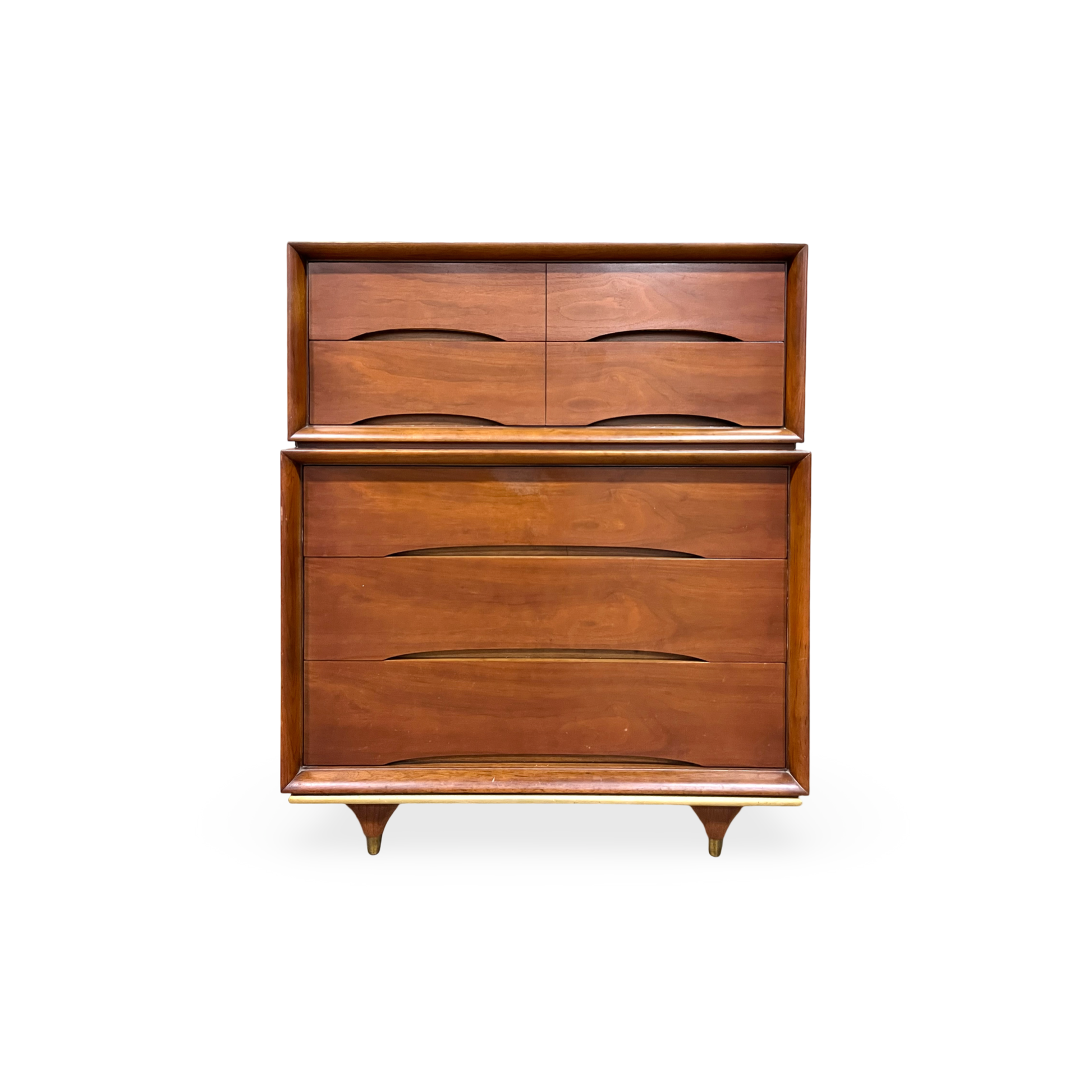 Kent Coffey Elegante Vintage Mid Centurt Modern Highboy Dresser c. 1960s Kent Coffey Elegante Vintage Mid Centurt Modern Highboy Dresser c. 1960s