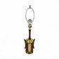 Atomic Style Vintage Mid Century Modern Brass and Walnut Fins Table Lamp c. 1960s