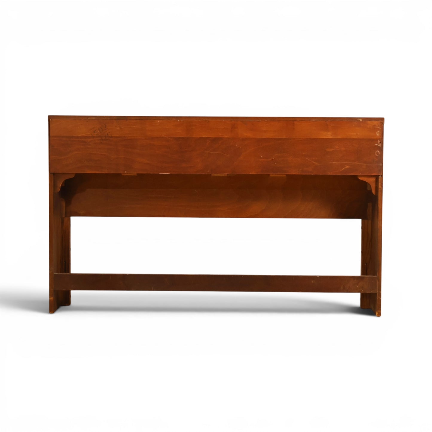 United Furniture Diamond Front Vintage Mid Century Modern Full Size Book Case Headboard c. 1960s