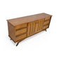 Sculpted Vintage Mid Century Modern 9 Drawer Lowboy Dresser c. 1960s