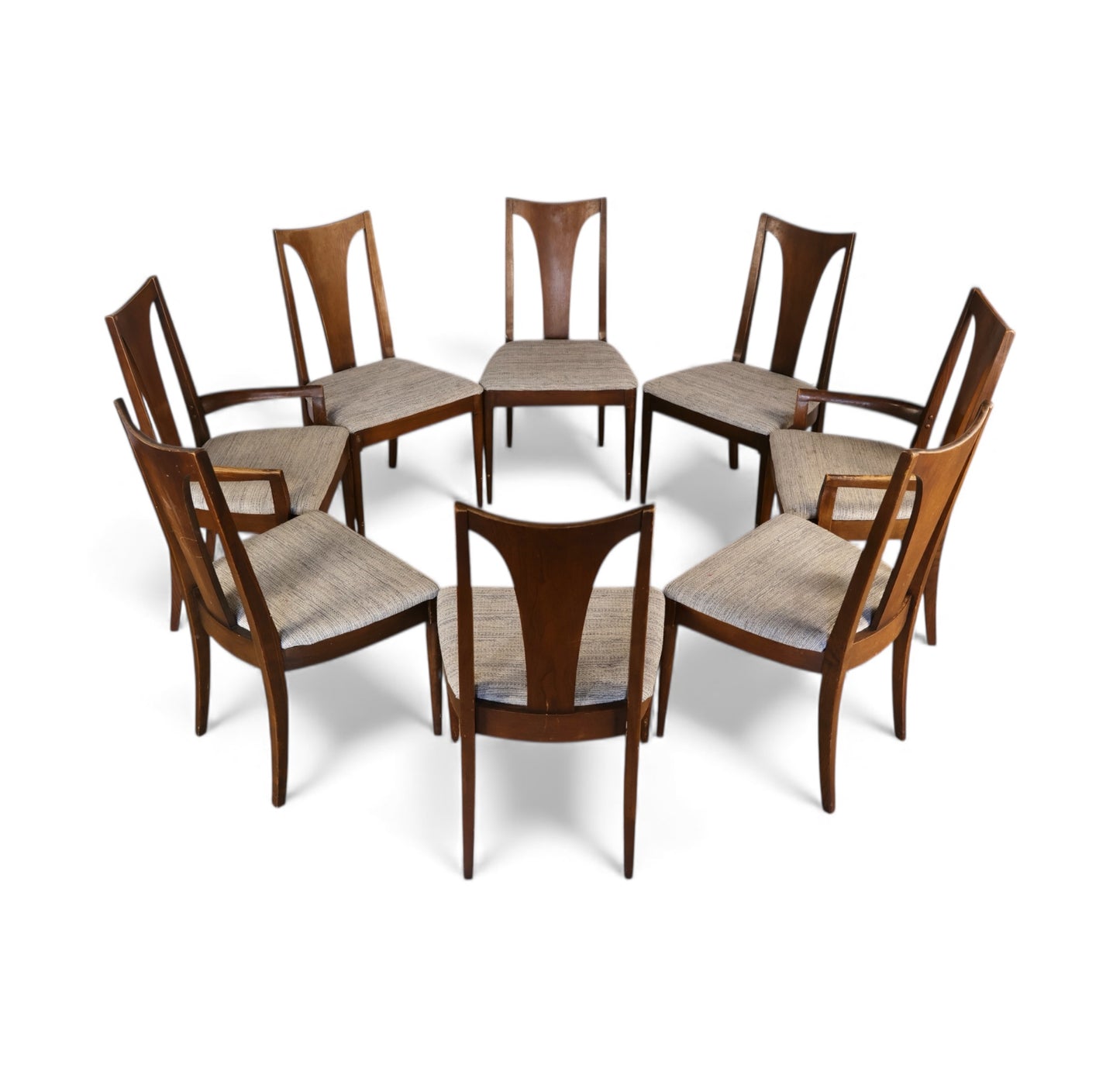 Broyhill Brasilia Set of 8 Vintage Mid Century Modern Dining Chairs c. 1960s