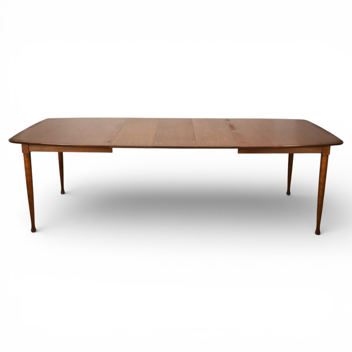 United Furniture Vintage Mid Century Modern Dining Table with 3 Leafs c. 1960s