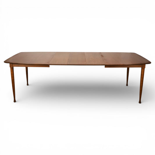 United Furniture Vintage Mid Century Modern Dining Table with 3 Leafs c. 1960s