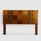 Lane Staccato Vintage Brutalist Mid Century Modern Queen Headboard c. 1960s