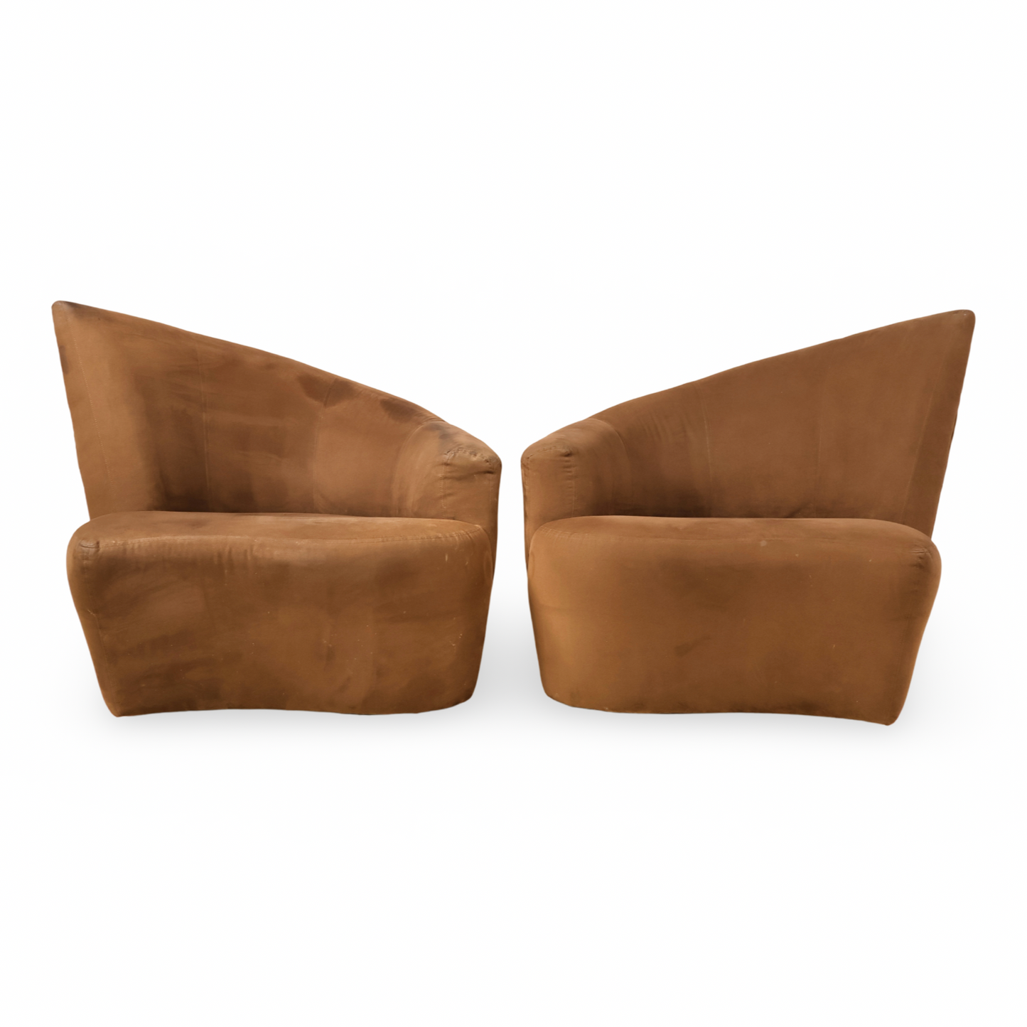 Vladimir Kagan Bilbao Pair of Post Modern Swivel Lounge Chairs c. 1980s