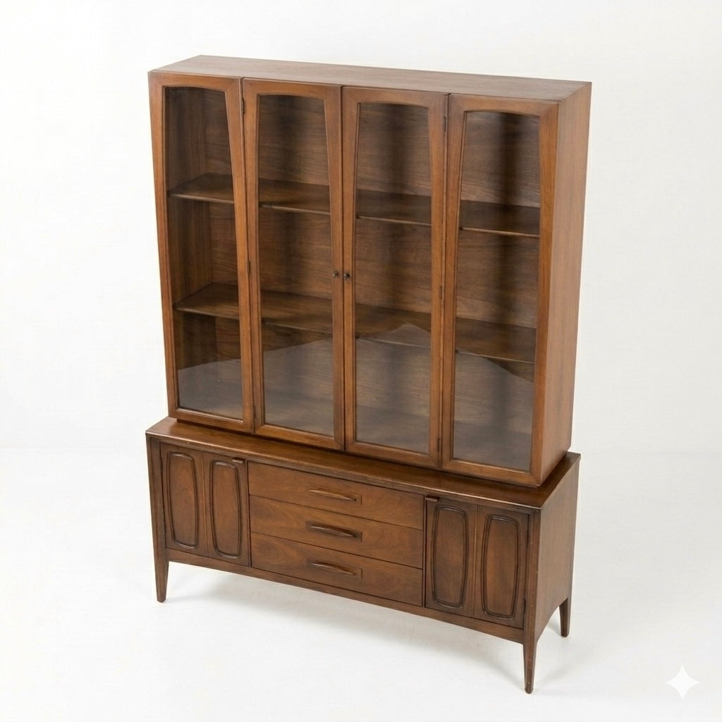 Broyhill Emphasis Vintage Mid Century Modern 2 Piece Buffet and Hut... — view 4