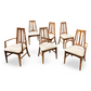 Young Manufacturing Set of Six Vintage Mid Century Modern Dining Chairs c. 1960s